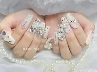 💎ハンドゴージャスコース【持ち込みアート60分ジェルやり放題とパーツ、ストーン、スターズ、シール制限ナシ】