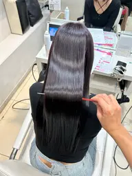 【カラーと縮毛同時にできる薬剤使用💊】縮毛矯正＋暖色ワンカラー¥19800【ワインレッド/ラベンダーブラウン】