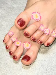 フット　ワンカラー【ケア＆オフ込み】￥6700・予約の際オフ(あり、なし)・補強、長さ出し(本数)等お伝え下さい