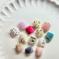 定額デザインフットネイル🦋フットバス、オフ、ケア込み✨