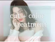 人気no.1★髪質改善inケアカラー+カット+マイクロバブルor超音波TR  ¥9900