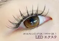 💕新規LDE💕【超軽量高維持マツエク】LEDフラットラッシュ100本🎀➕コーティング美容液