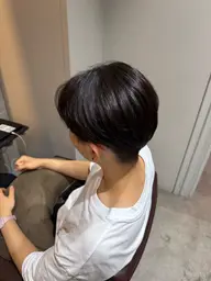 【自然なストレート】カット＋men's縮毛矯正or曲がる縮毛矯正＋内部補修Tr