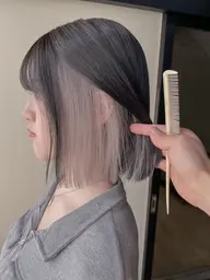 【インナーカラーでお洒落に💟】ケアブリーチ＋全体カラー＋最新トリートメント#イヤリングカラー#インナーカラー