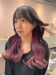 【インナーカラー】インナーブリーチ+カラー+トリートメント🍒🐭