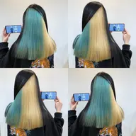 インナーのみのブリーチ(１回)+インナーのみカラー(複数色)【推しカラー/アニメカラー/派手髪/イメージカラー】