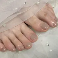 ジェルオフ無料☆フットワンカラー・ラメグラデーション✨甘皮ケア込！