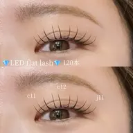 【LEDマツエク】💎フラットラッシュ120本（オフ込み）💎➕美容コーティング付き💓束感仕上げ💓