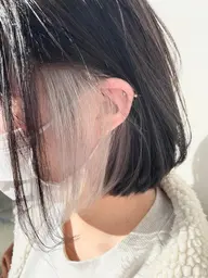 【ミニモ限定】💎カット&インナーカラー(ブリーチ込み)¥13200/顔周りレイヤー/韓国ヘア