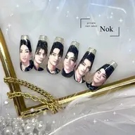 【プレインシート対応】似顔絵ネイル🖤人物絵1体ワンカラー(オフあり)