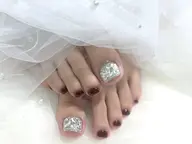 フット親指2本アート💜