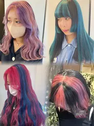 【1日1名様限定🦋】1ケアブリーチ＋デザインカラー＋2stepトリートメント/ダブルカラー/派手髪＊日曜不可