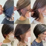 カット+プレミアカラー+イヤリングカラー(ブリーチなしのデザインカラー)