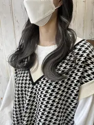 インナーカラー横のみ+全体カラー（毛先カラー、裾カラー等）