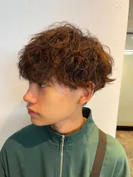 【メンズ】カット+フルカラー(ブリーチなし)¥11770(水戸/メンズカラー/波巻きスパイラルパーマ)