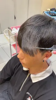 【メンズ限定】 部分縮毛矯正+全体カット【前髪/襟足など】