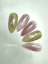 シンプルnailにおすすめ【初回・2回目同価格】４月キャンペーンネイル① (マグネット×チューリップart)