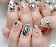ハンドネイル、ワンカラー/ラメグラ、指定パーツ/ストーン/シール乗せ放題
