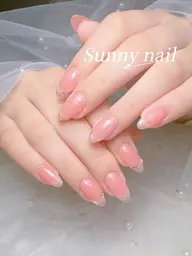 新人ネイリスト研修メニューチップ長さだしシンプルアート¥9500