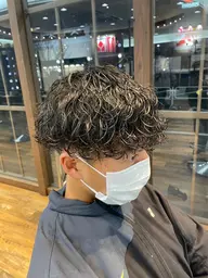 カット+波巻きスパイラルパーマ