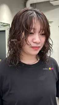 🍑ケアカラー + ケアパーマ + 前処理トリートメント + クイックトリートメント