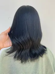 【黒染め使用】就活関係、ブリーチ毛の方にもオススメです！当分明るくしない方向け🏴黒染めカラー+トリートメント付き🌿