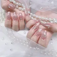 ❤️‍🔥チップ長さだし10本＋マグネットフレンチ＋限定ストーンパーツ付け放題🌷¥11980