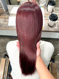 【じゅわっと血色】暖色カラー（ピンク／ワイン）＋艶トリートメント（ブリーチなし）🍷🌹