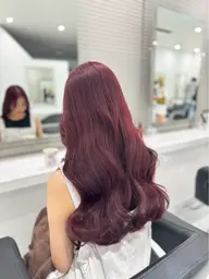 【ブリーチなしで暖色カラー🍒】ブリーチなしワンカラー➕オリジナルトリートメント🫧