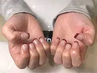 ［研修生］［オフィス・シンプル系］クリアベース+フレンチOrグラ♥エレガントスタイル♥甘皮ケア付き♥フィルイン対応