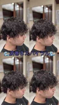 メンズ限定　カット➕波巻きパーマ