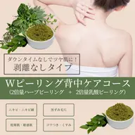 【背中トラブルケア🌿】Wピーリングコース（ハーブピーリング＆ BHA・AHAピーリング）※ハーブ量はお顔の倍量です🌿