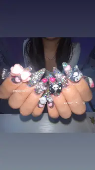 【オフ無】長さだし10本ワンカラー+パーツ付け放題