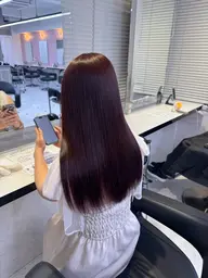 【当日予約🙆‍♀️🍓】韓国風顔まわりカット＋透明感ワンカラー＋艷さらストレート🩰🎀