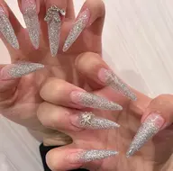 チップスカルプ★ジェルオフ込★ラメグラデーション