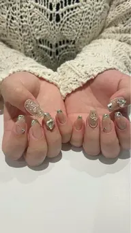 【ハンドジェル】 ジェルネイル / 60分アート追加/他店様オフ代別途/オフ・ケア込 / パーツ・アート代別途