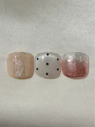 【オフなし】FOOT.親指アート(親指以外のお爪はワンカラーとなります)