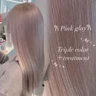 〖 人気No.3💫 〗ブリーチありダブルカラー＋オリジナルケアトリートメント♡ブリーチ1回♡透明感カラー♡