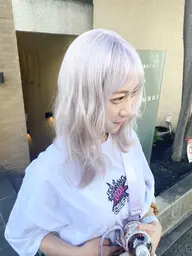 【ブリーチ1回でホワイトカラーに✨】ホワイトブリーチ+カラー