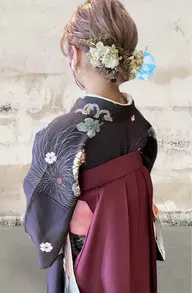 袴着付け＋ヘアセット　9時前予約は早朝料金1h+1100円