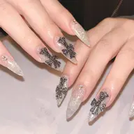 【クロムパーツネイル✝️】ワンカラー×クロスパーツ2個（大）/キラキララメからも選べます✨