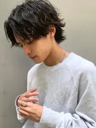 メンズカット+波巻きパーマ