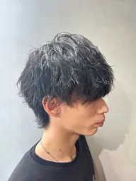 メンズカット+ツイスト、スパイラルパーマ