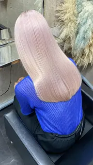 【ダブルカラーケア重視】ケアブリーチ + ケアカラー + 髪質改善トリートメント +超音波アイロン