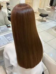 毛先カット+ファッションカラー(リタッチ)+(ロング料金)【🎀17:20〜】