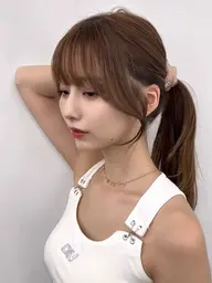 【🉐ご新規様限定人気𝐍𝐨.3】🩵顔周りカット➕透明感カラー➕アユンチェ1stepTR➕巻き髪仕上げ 当日予約⭕️