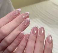 【自爪オフなし】🍿(マグネットベース🧲)フレンチネイル