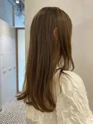カット＋ブリーチなしのダブルカラー＋トリートメント【透明感🫧🌱のあるお色味再現できます！社会人の方にもお勧めです】
