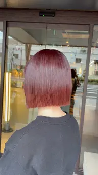 🍓おすすめ🍓洒落感ボブ◎切りっぱなしカット+透明感カラー+クイックトリートメント