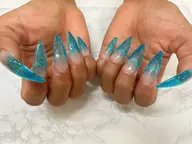 チップ長さ出し10本＋ワンカラー/ラメグラ¥6000